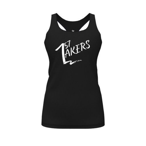 [CUS-DFW-RCBK-PER-BLK-FYS-LOGO1] Racerback Tank Top (Female Youth S, Black, Logo 1)