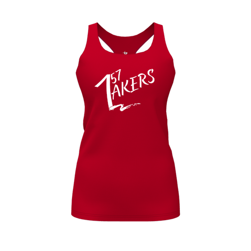 [CUS-DFW-RCBK-PER-RED-FYS-LOGO1] Racerback Tank Top (Female Youth S, Red, Logo 1)
