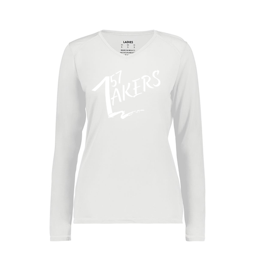 [6847.005.XS-LOGO1] Women's SoftTouch Long Sleeve (Female Adult XS, White)