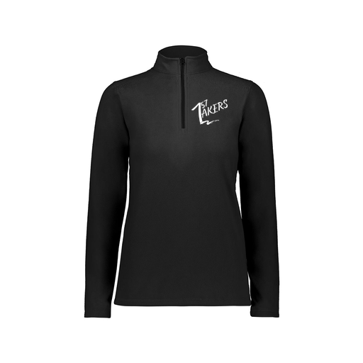 [6864.080.XS-LOGO1] Ladies MicroFleece 1/4 Zip Pullover (Female Adult XS, Black)