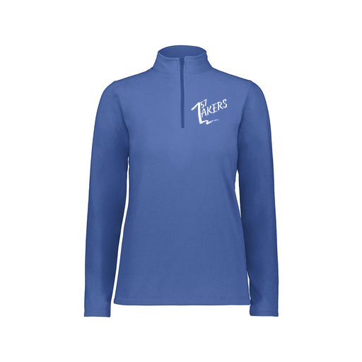 [6864.060.XS-LOGO1] Ladies MicroFleece 1/4 Zip Pullover (Female Adult XS, Royal)