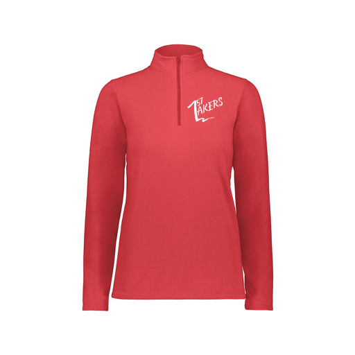 [6864.083.XS-LOGO1] Ladies MicroFleece 1/4 Zip Pullover (Female Adult XS, Red)