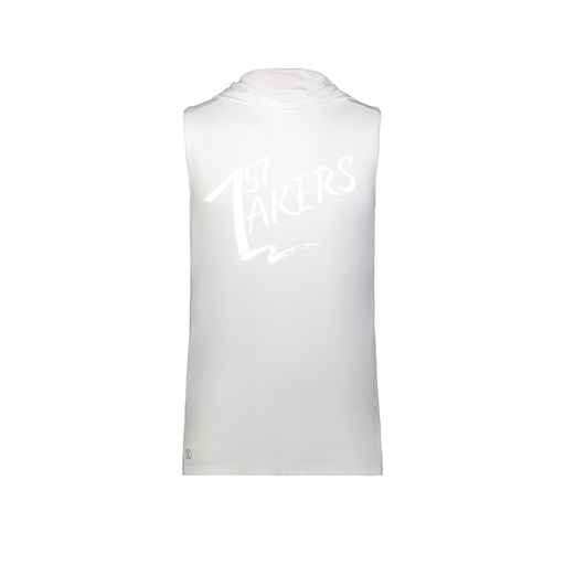 [222590.005.XS-LOGO1] Men's CoolDry Sleeveless Hoodie (Adult XS, White)