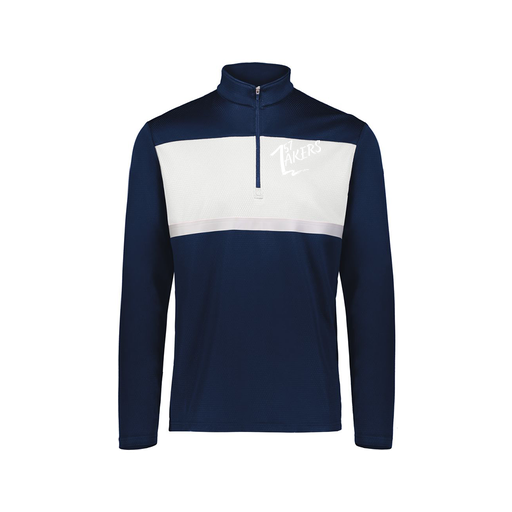 [222691.301.S-LOGO1] Youth Bold 1/4 Zip Pullover (Youth S, Navy)