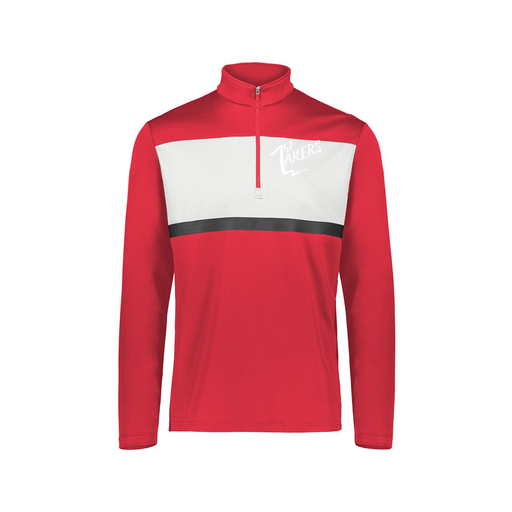 [222691.T20.S-LOGO1] Youth Bold 1/4 Zip Pullover (Youth S, Red)