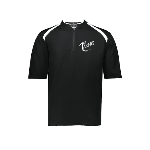 [229681-YS-BLK-LOGO1] Youth Dugout Short Sleeve Pullover (Youth S, Black)