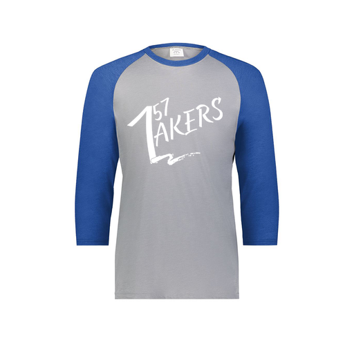 [6880.28V.S-LOGO1] Youth Vintage 3/4 T-Shirt (Youth S, Royal)