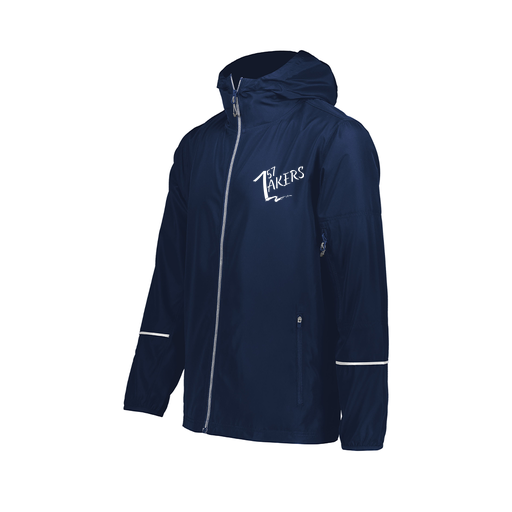 [229582-NVY-AXS-LOGO1] Men's Packable Full Zip Jacket (Adult XS, Navy)