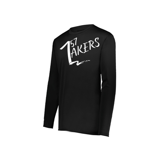 [222823.080.S-LOGO1] Youth LS Smooth Sport Shirt (Youth S, Black)