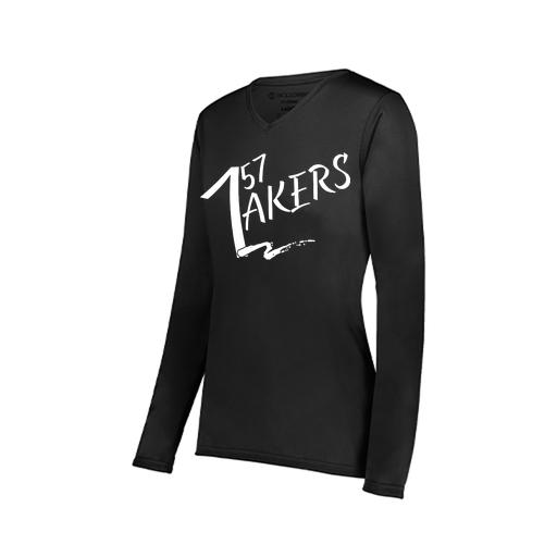 [222824.080.S-LOGO1] Ladies LS Smooth Sport Shirt (Female Adult S, Black)