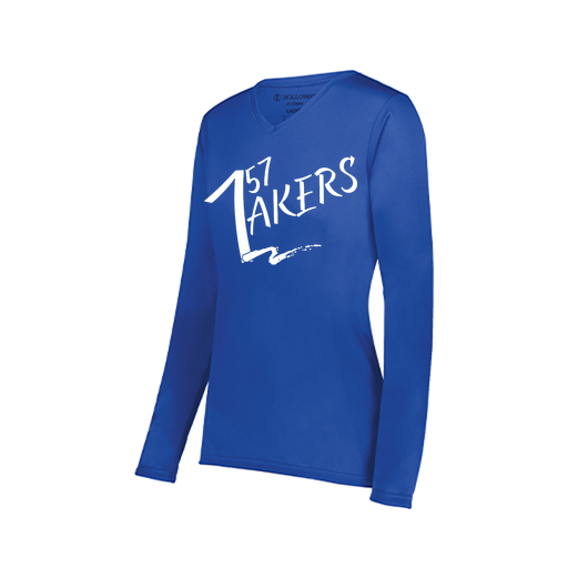 [222824.060.S-LOGO1] Ladies LS Smooth Sport Shirt (Female Adult S, Royal)