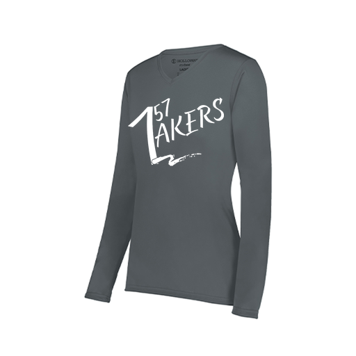 [222824.059.S-LOGO1] Ladies LS Smooth Sport Shirt (Female Adult S, Gray)