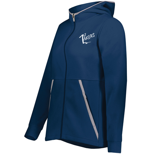 [6860.065.XS-LOGO1] Ladies Chill Full Zip Fleece (Female Adult XS, Navy)