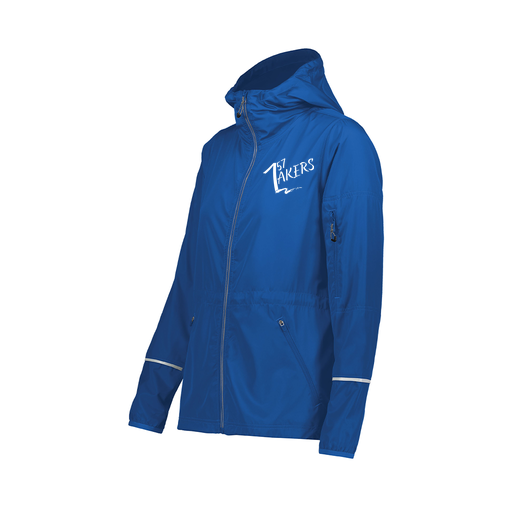 [229782.060.XS-LOGO1] Ladies Packable Full Zip Jacket (Female Adult XS, Royal)