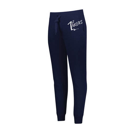 [229748.065.XS-LOGO1] Ladies 60/40 Fleece Jogger (Female Adult XS, Navy)