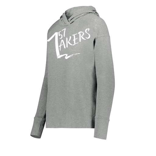 [222798-SIL-FAXS-LOGO1] Ladies Ventura Thin Knit Hoodie (Female Adult XS, Silver)