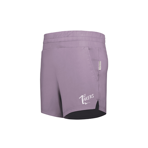 [223704.J63.XS-LOGO1] LADIES VENTURA SOFT KNIT SHORTS (Female Adult XS, Purple)